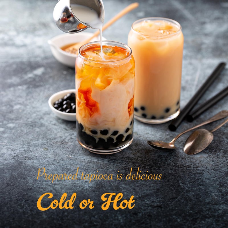 WuFuYuan Boba Tapioca Pearls, Black Sugar Flavor, Quick Cook Bubble Tea Boba, Microwave Ready in 3 Minutes, 8.8 oz(Single Pack) - Image 4